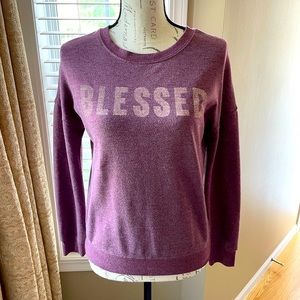 “Blessed” crew neck lightweight sweatshirt